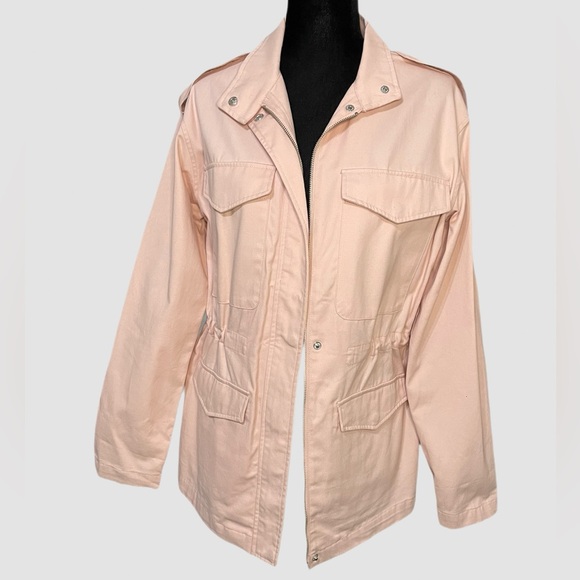 JustFab Light Pink Cinched Utility Jacket Size L - Picture 3 of 9